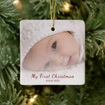 First Christmas Baby Foto Simple Modern