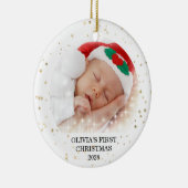 First Christmas Baby Girl Foto Keramik Ornament (Rechts)