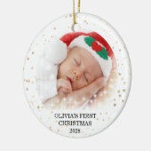 First Christmas Baby Girl Foto Keramik Ornament (Links)