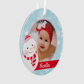 First Christmas Baby Girl Snowman Custom Photo Ornament (Vorderseite)