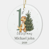First Christmas Baby Individuelle Name und Year Di Keramik Ornament (Links)