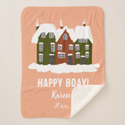 First Christmas Baby Modern Holyday Sherpadecke (Vorderseite)