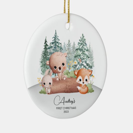 First Christmas Baby Name Ornament (Rechts)