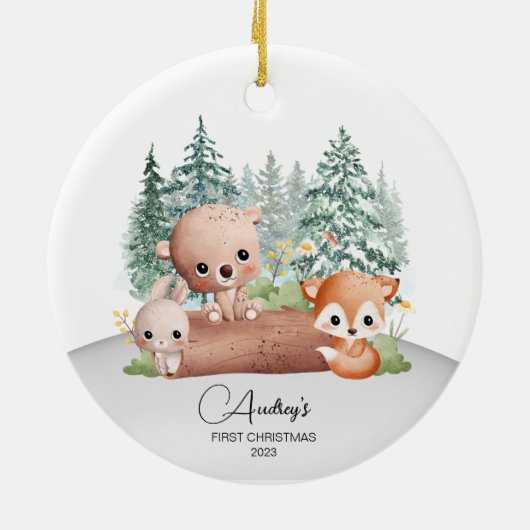 First Christmas Baby Name Ornament (Hinten)
