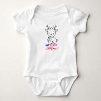 First Christmas Baby, Niedlich Baby Rentier BabySu Strampler