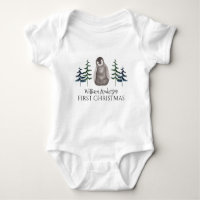 First Christmas Baby Penguin & Tree Personalisiert