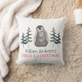 First Christmas Baby Penguin & Tree Personalisiert Kissen (Decke)
