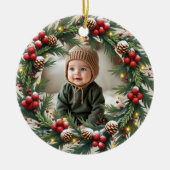 First Christmas Baby Photo Keramik Ornament (Vorne)
