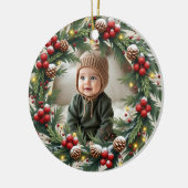 First Christmas Baby Photo Keramik Ornament (Links)
