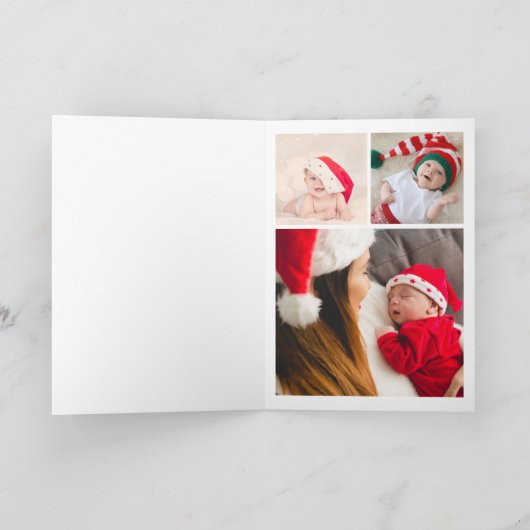 First Christmas Baby Photos Festive Feiertagskarte (Innenseite)