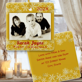 First Christmas Baby Unisex Doppelseitiges Ornamen Keramikornament