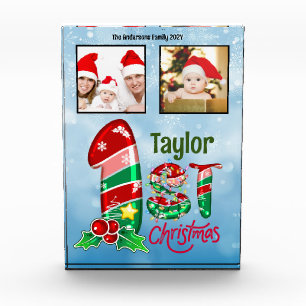 First Christmas Baby Zwei Fotos Custom Foto Block