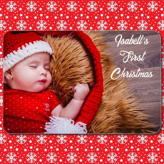 First Christmas Baby's Personalize Foto Geschenk 4 Magnet