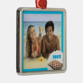 First Christmas Beach Themed Foto Ornament (Rechts)
