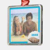 First Christmas Beach Themed Foto Ornament (Links)