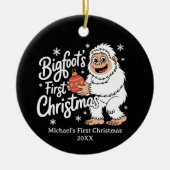 First Christmas BigFoot Sasquatch Funny Custom Keramik Ornament (Vorne)