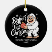 First Christmas BigFoot Sasquatch Funny Custom Keramik Ornament (Hinten)