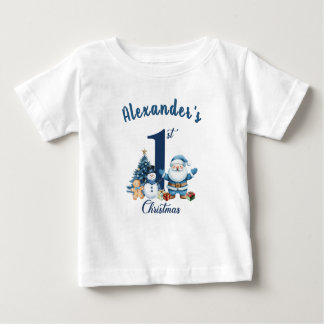 First Christmas Blue Baby T-shirt