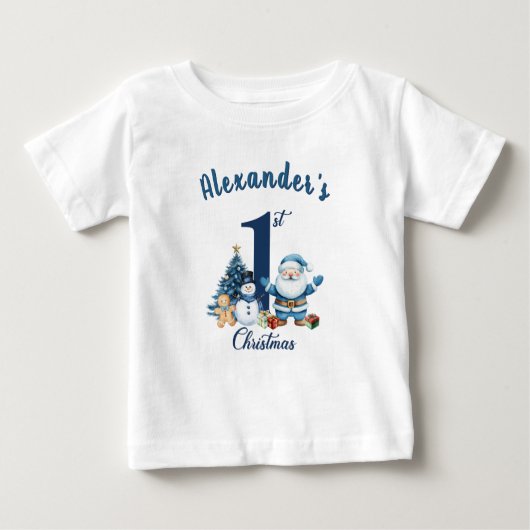 First Christmas Blue Baby T-shirt (Vorderseite)