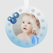 First Christmas Blue & Silver Baby Ornament (Rückseite)