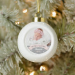 First Christmas Blush Pink Baby Girl Foto Keramik Kugel-Ornament<br><div class="desc">First Christmas Blush Pink Baby Girl Foto Keramik Ball Weihnachtsschmuck</div>