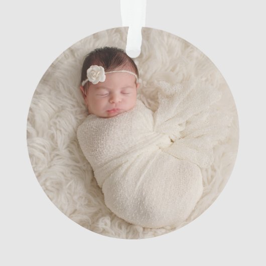 First Christmas Blush Pink Baby Girl Foto Ornament (Rückseite)