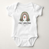First Christmas Boho Rainbow Baby Strampler (Vorderseite)