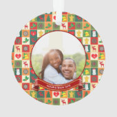 First Christmas Couple Custom Foto Ornament (Rückseite)