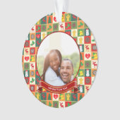 First Christmas Couple Custom Foto Ornament (Vorderseite)