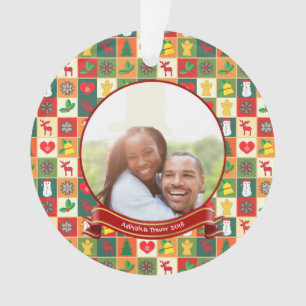 First Christmas Couple Custom Foto Ornament
