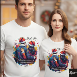 First Christmas Couple Santa Paint Splatter T-Shirt