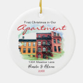first christmas Custom apartment photo Keramik Ornament (Hinten)