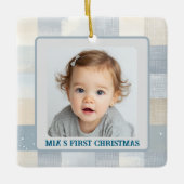 First Christmas Custom Baby Photo Holiday Ornament (Vorderseite)