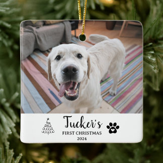 First Christmas Custom Dog Foto Keramikornament