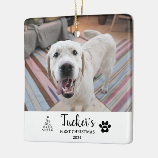 First Christmas Custom Dog Foto Keramikornament (Links)