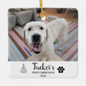 First Christmas Custom Dog Foto Keramikornament (Vorderseite)