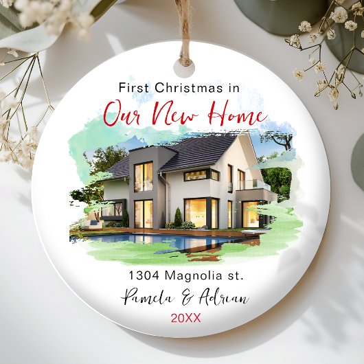 first christmas Custom house photo Keramik Ornament