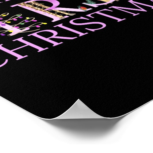 First Christmas Cute Animal Letters Girl Name Baby Poster (Ecke)