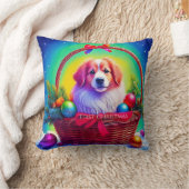 First Christmas Cutest Dog in Holiday Basket Kissen (Decke)