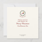 First Christmas Deer with Wreath Customize Card (Rückseite)