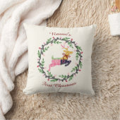 First Christmas Deer with Wreath Customize Kissen (Decke)