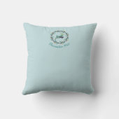 First Christmas Deer with Wreath Teal Customize Kissen (Rückseite)