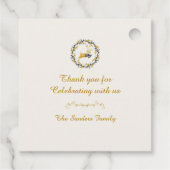 First Christmas Deer with Wreath Yellow Cream Geschenkanhänger (Rückseite)