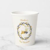 First Christmas Deer with Wreath Yellow Cream Pappbecher (Vorderseite)