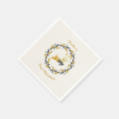 First Christmas Deer with Wreath Yellow Cream Serviette (Ecke)