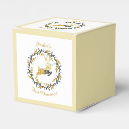 First Christmas Deer with Wreath Yellow Customize Geschenkschachtel