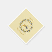 First Christmas Deer with Wreath Yellow  Serviette (Ecke)