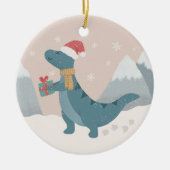 First Christmas Dinosaurier Keramik Ornament (Vorne)
