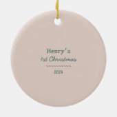 First Christmas Dinosaurier Keramik Ornament (Hinten)