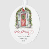 First Christmas Elegante Mit Monogramm New Zuhause Ornament (Vorderseite)